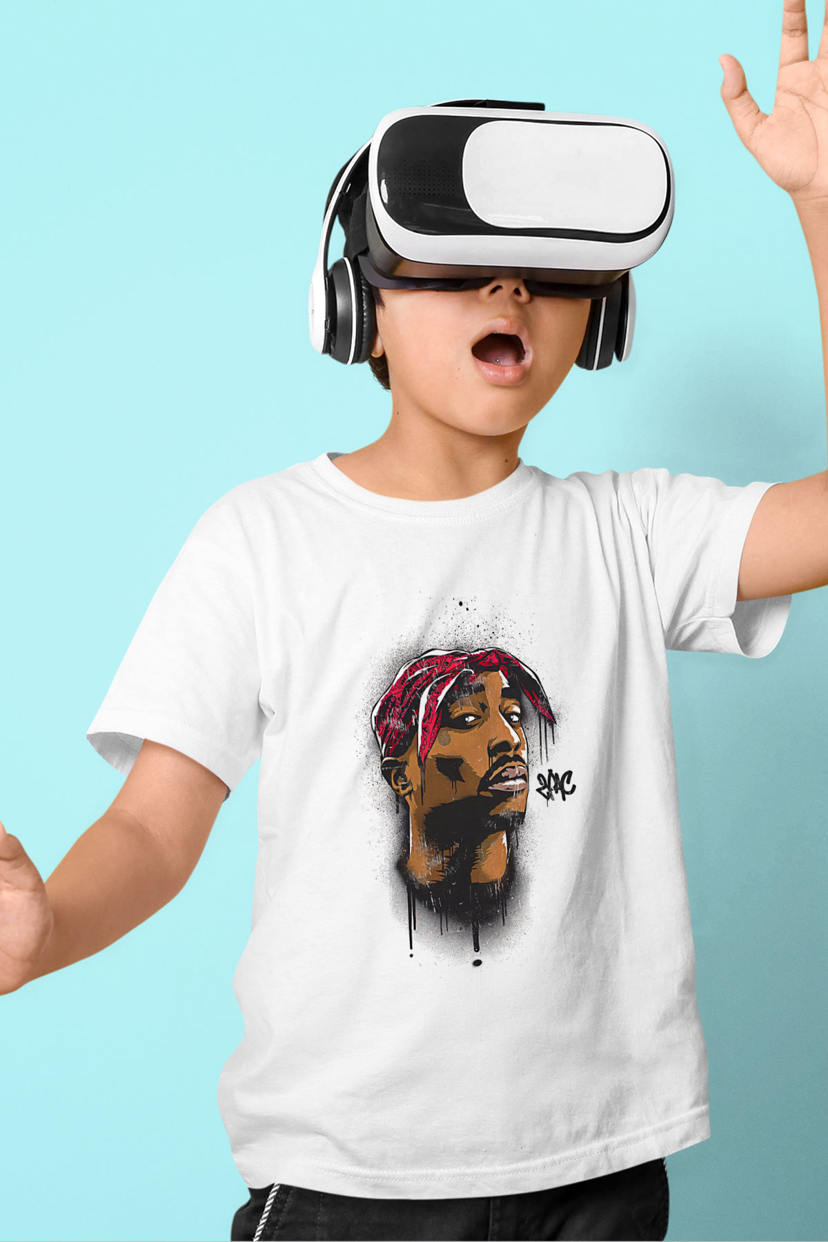 West Side Connection Baskılı Beyaz Unisex Beyaz Çocuk Tişört - Tshirt