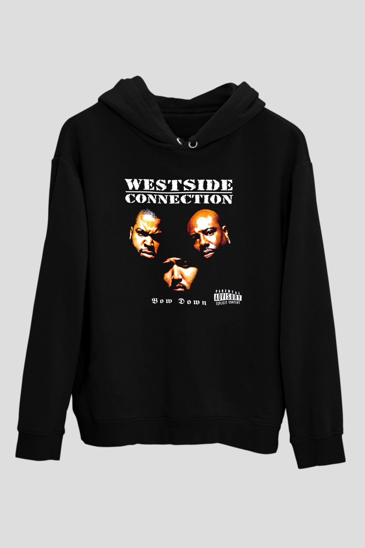West Side Connection Baskılı Unisex Siyah Hoodie