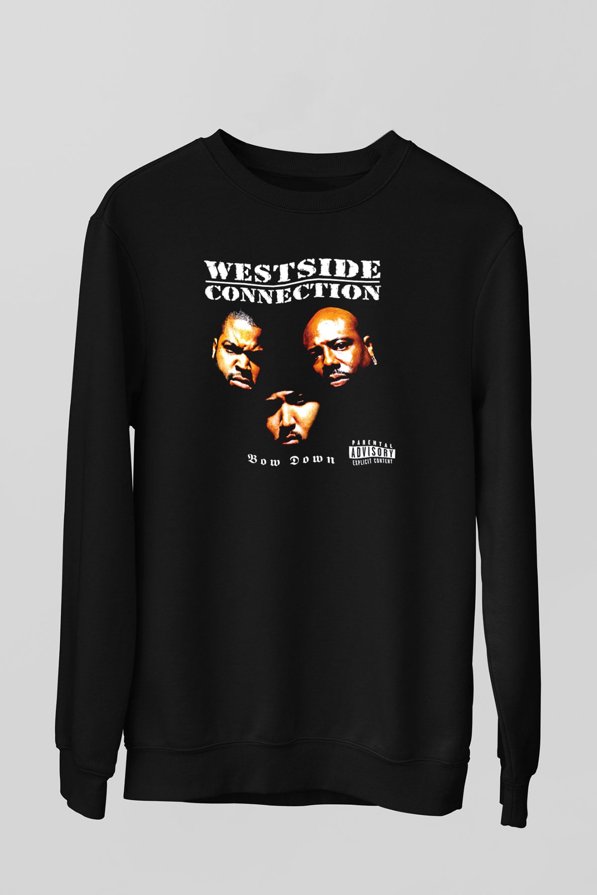 West Side Connection Baskılı Unisex Siyah Sweatshirt