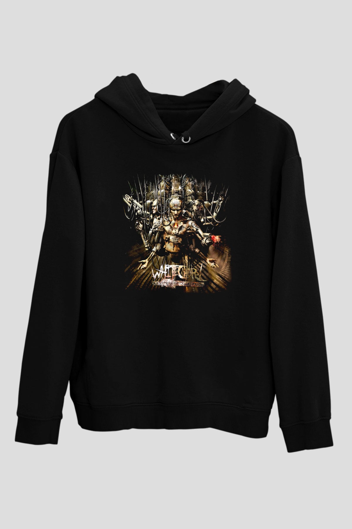 Whitechapel Siyah Unisex Kapşonlu Sweatshirt