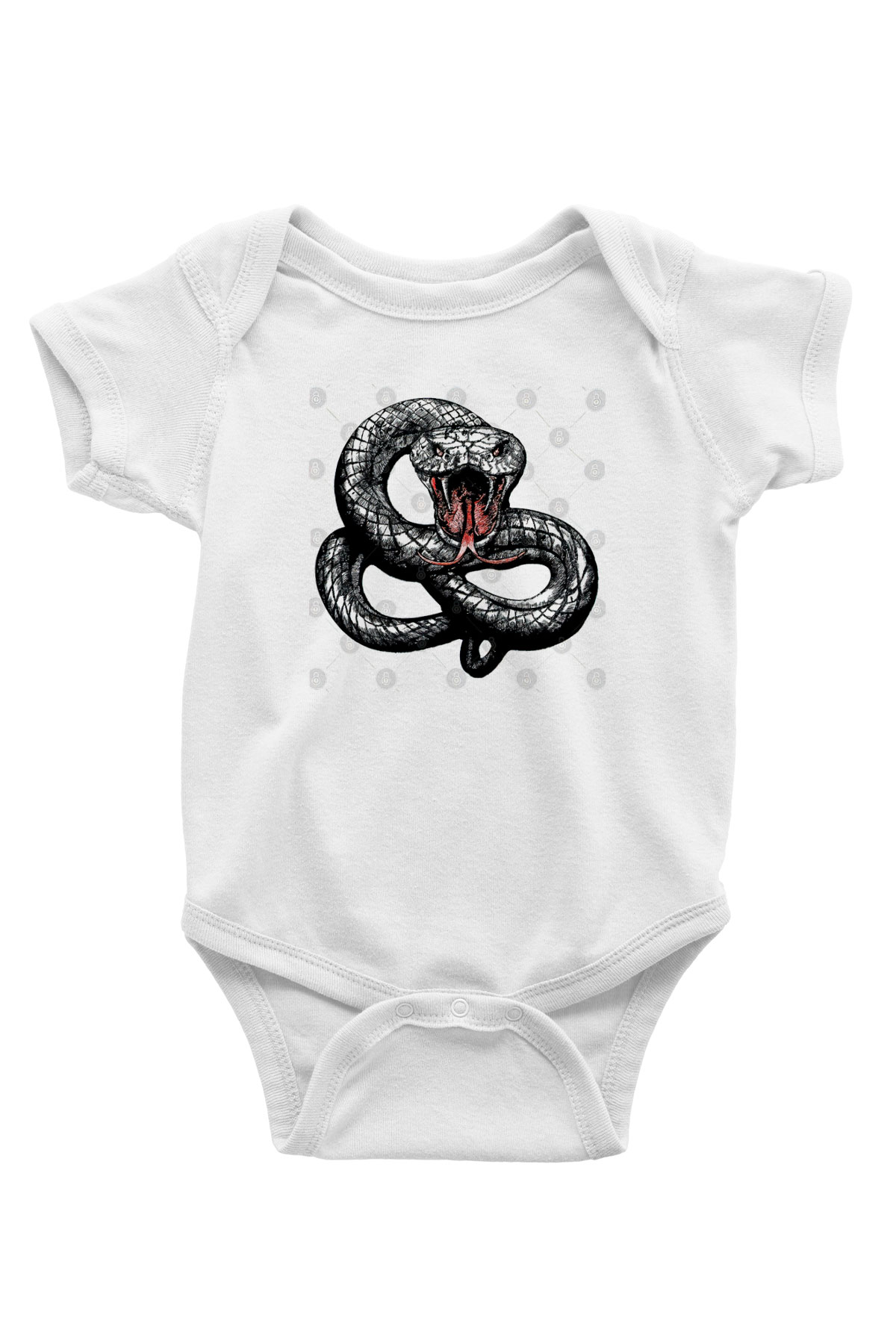 Whitesnake Baskılı Beyaz Unisex Bebek Body - Zıbın