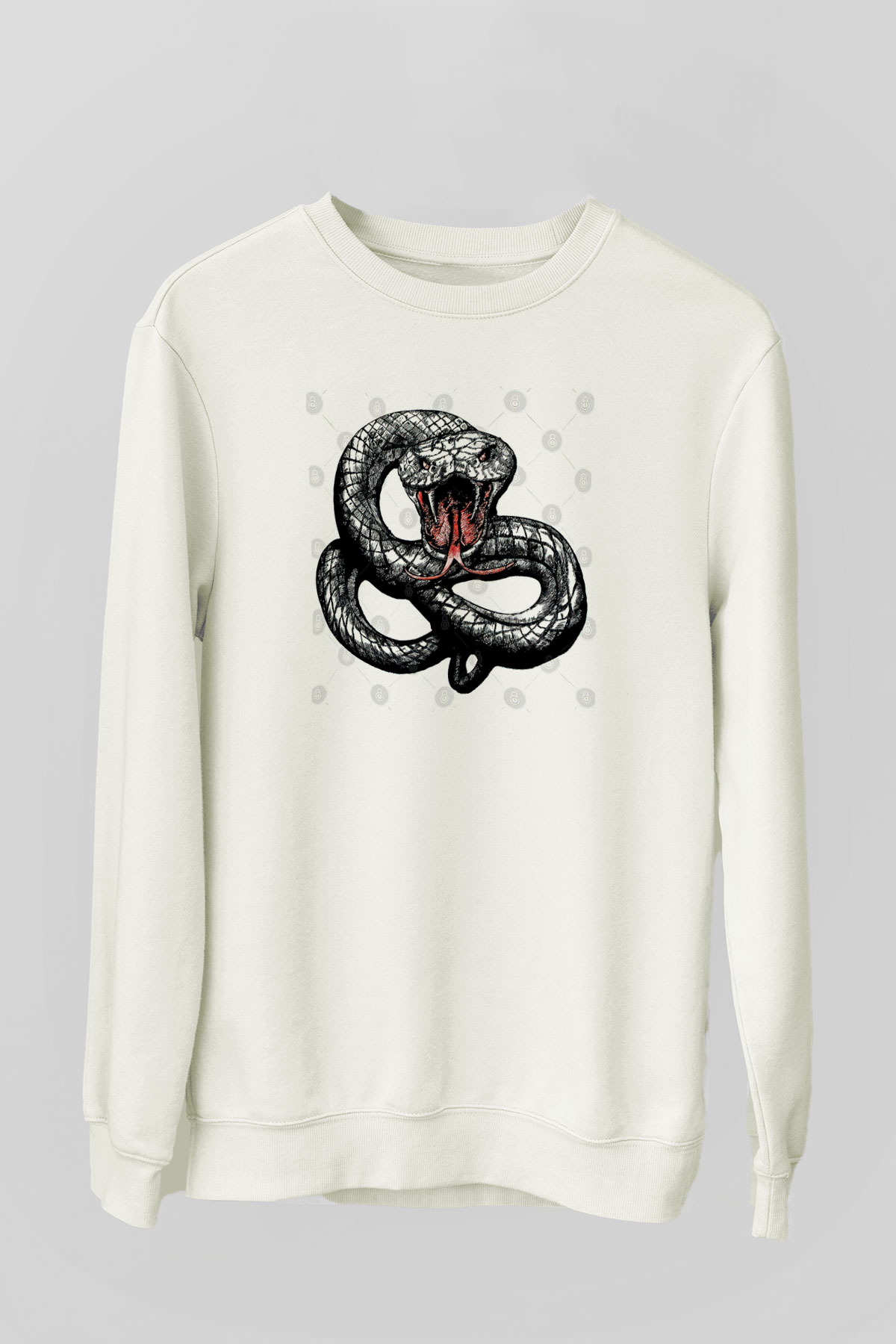 Whitesnake Baskılı Beyaz Unisex Sweatshirt