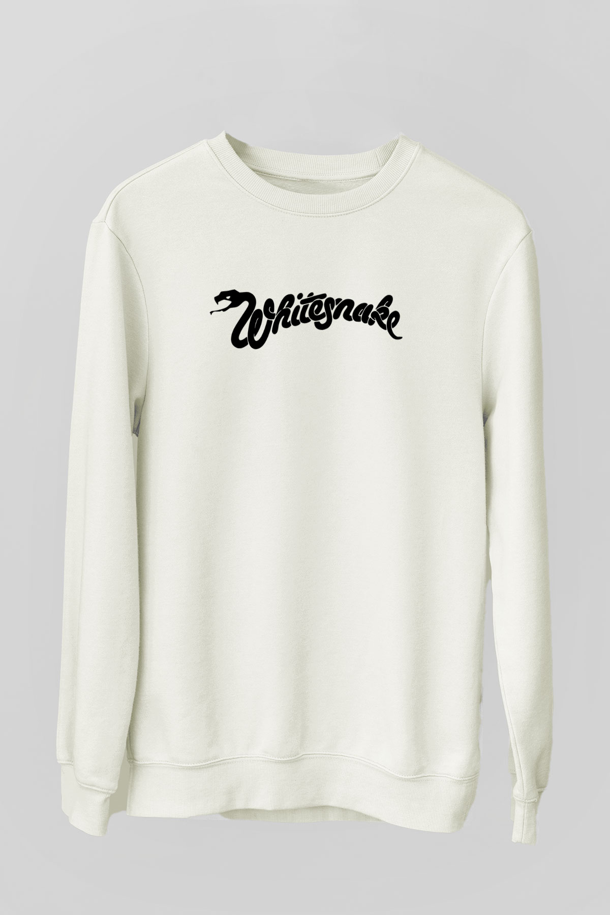 Whitesnake Baskılı Beyaz Unisex Sweatshirt