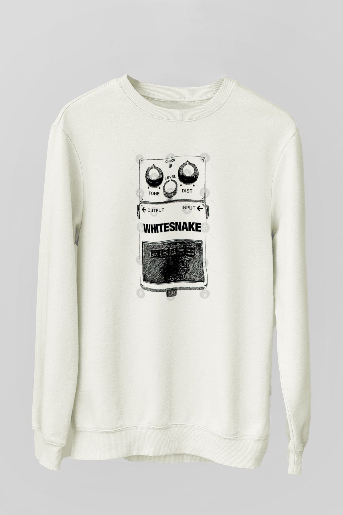 Whitesnake Baskılı Beyaz Unisex Sweatshirt