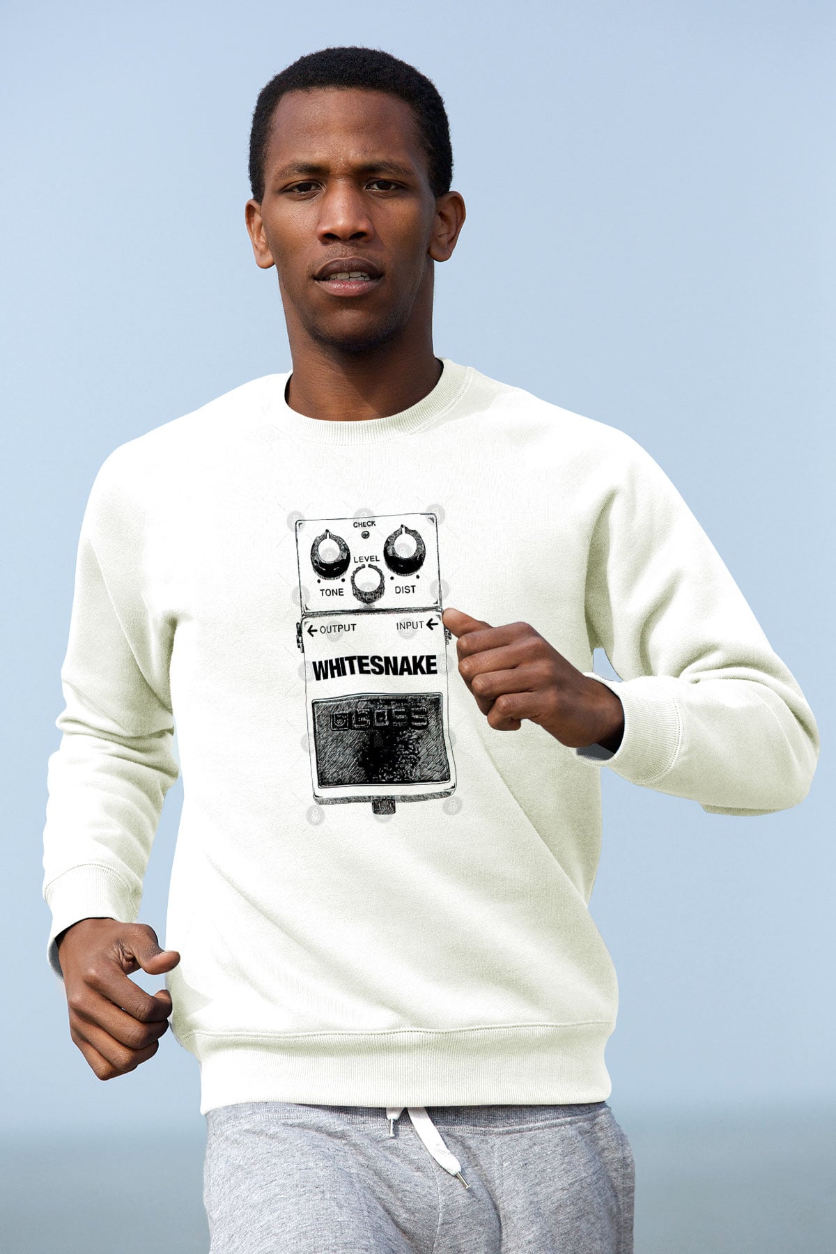 Whitesnake Baskılı Beyaz Unisex Sweatshirt
