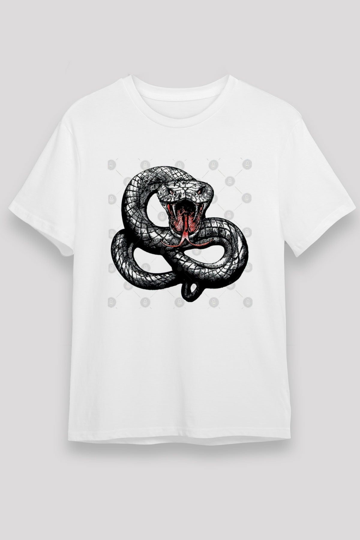 Whitesnake Baskılı Unisex Beyaz Tişört - Tshirt