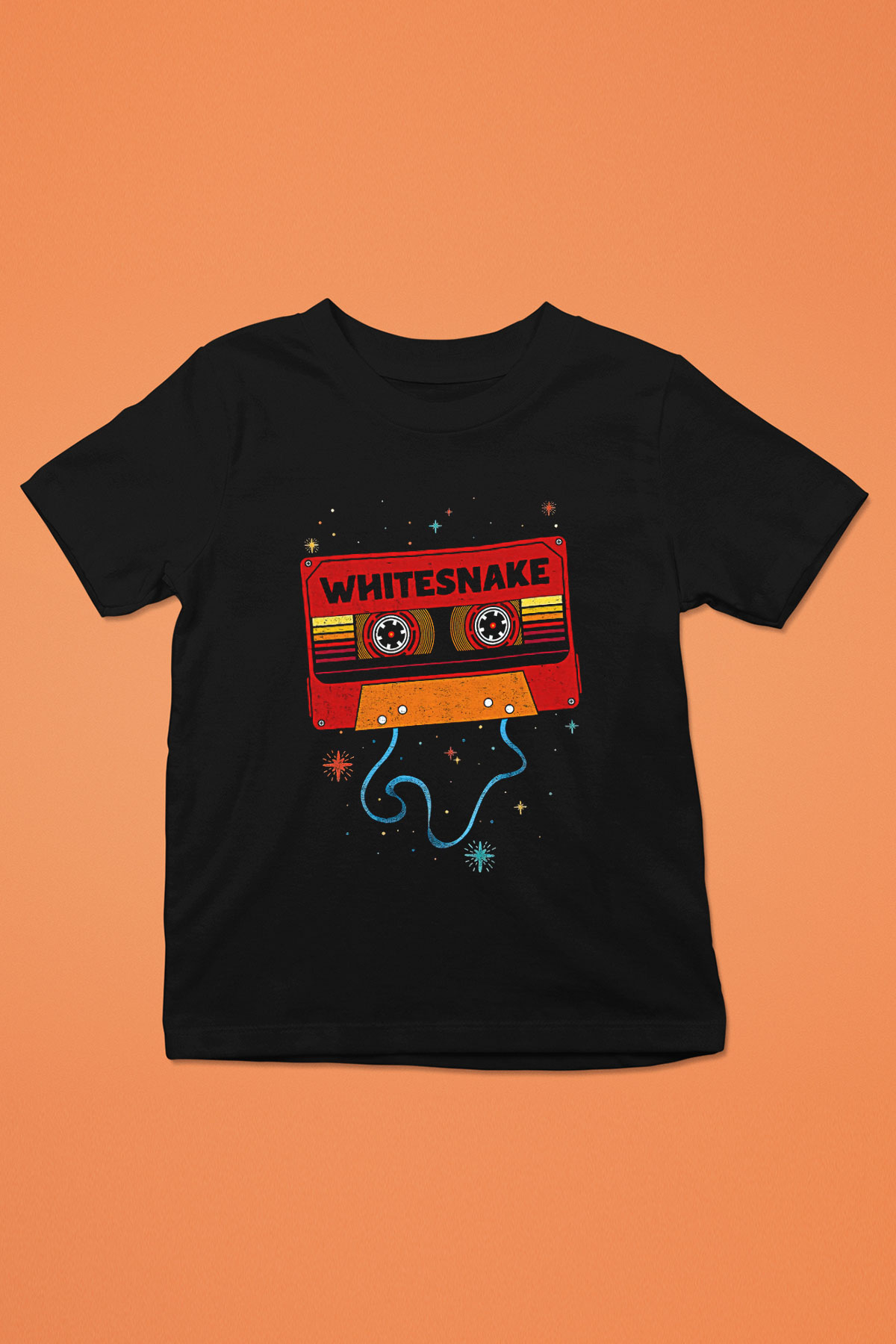 Whitesnake Baskılı Unisex Siyah Çocuk Tişört - Tshirt