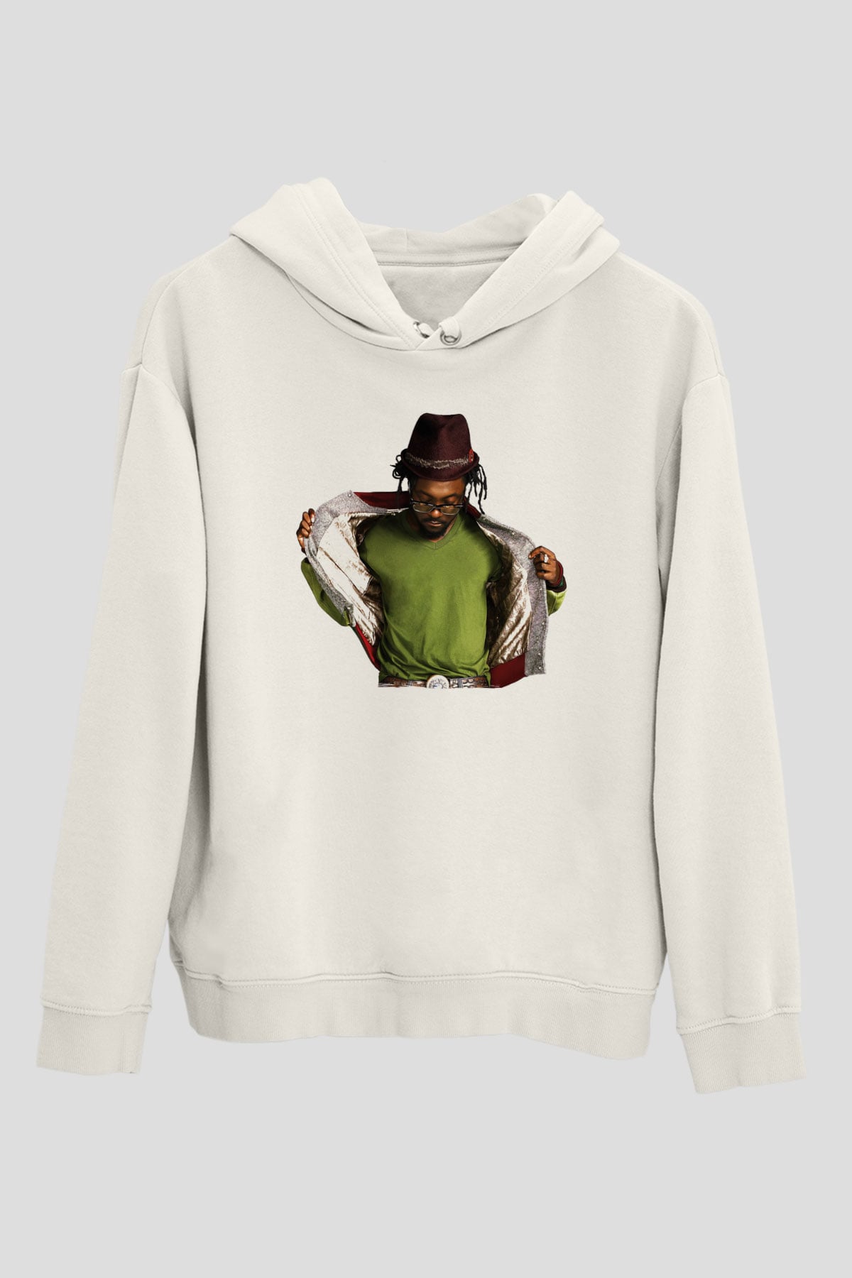 Will.I.Am Beyaz Unisex Kapüşonlu Sweatshirt
