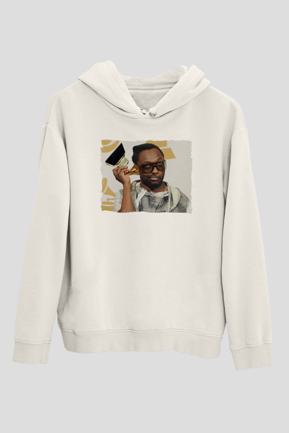 Will.I.Am Beyaz Unisex Kapüşonlu Sweatshirt