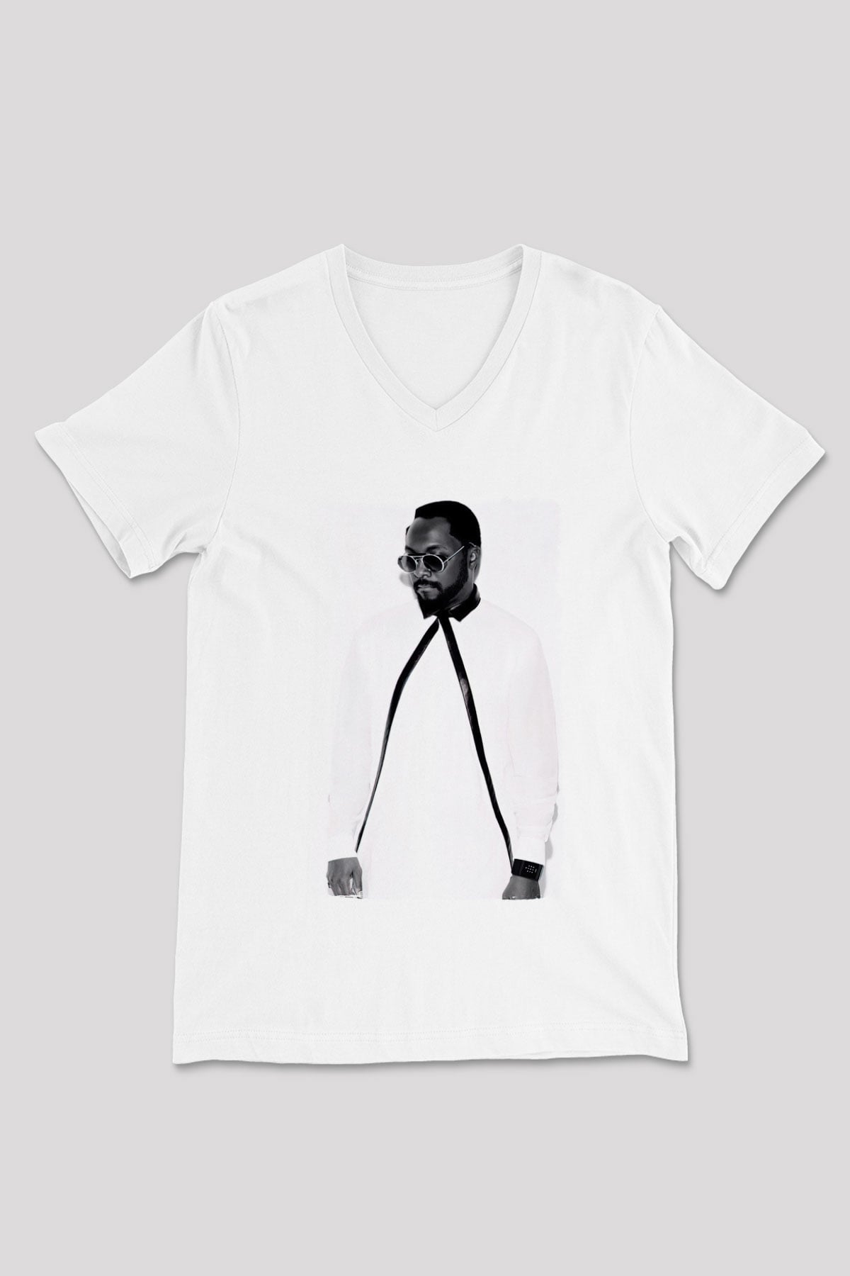 Will.I.Am Beyaz Unisex V Yaka Tişört