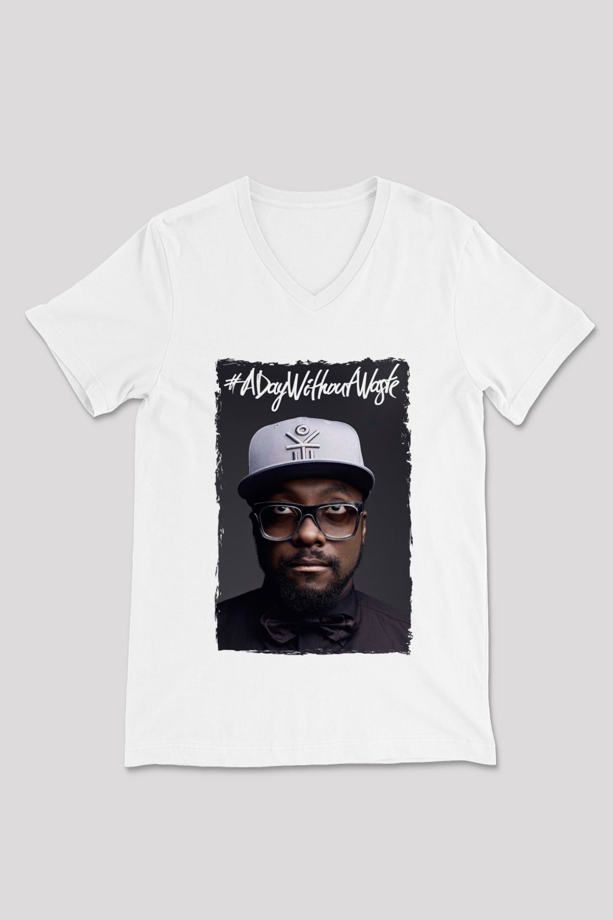 Will.I.Am Beyaz Unisex V Yaka Tişört