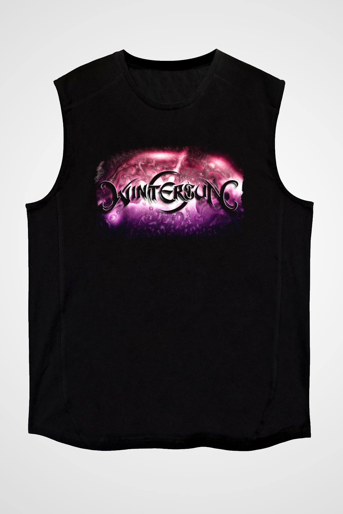 Wintersun Baskılı Unisex Siyah Kolsuz Tişört - Tshirt
