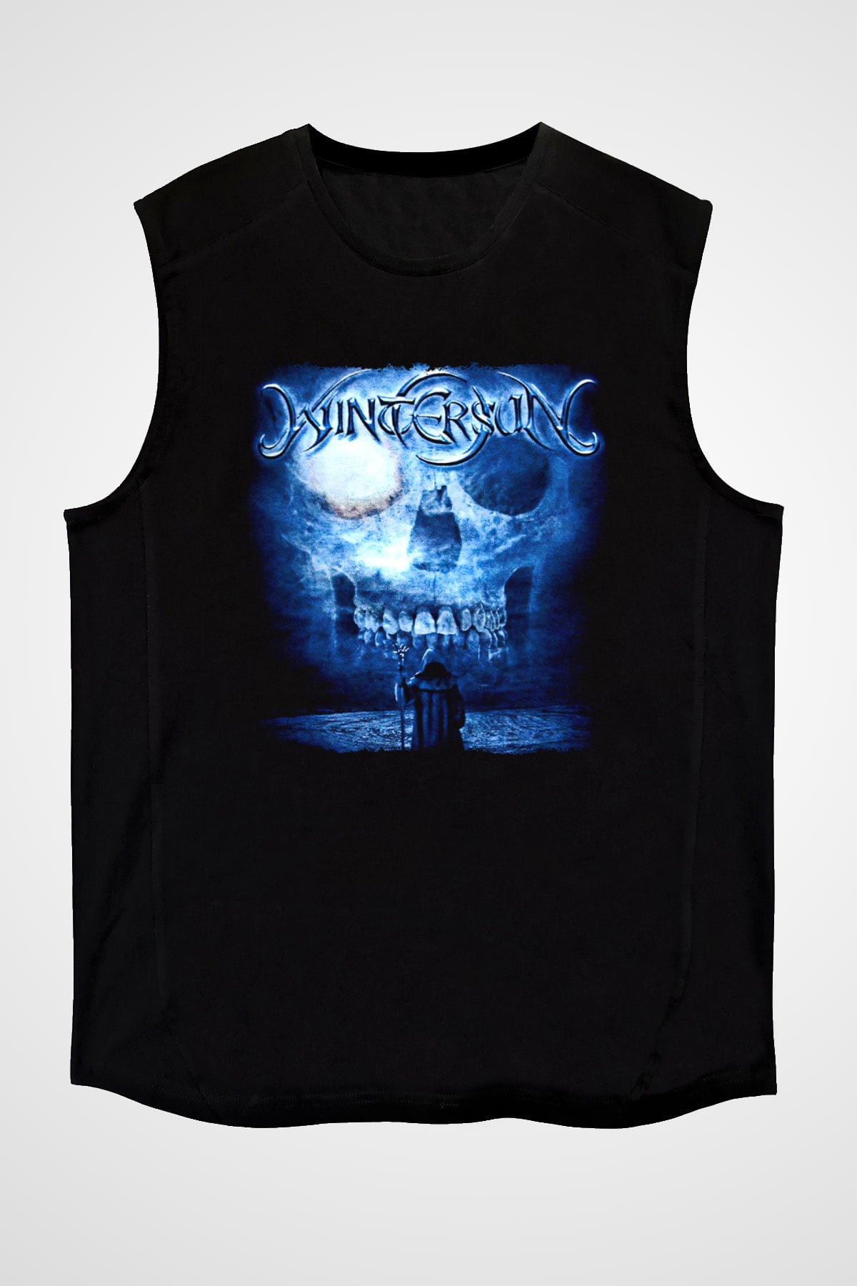 Wintersun Baskılı Unisex Siyah Kolsuz Tişört - Tshirt
