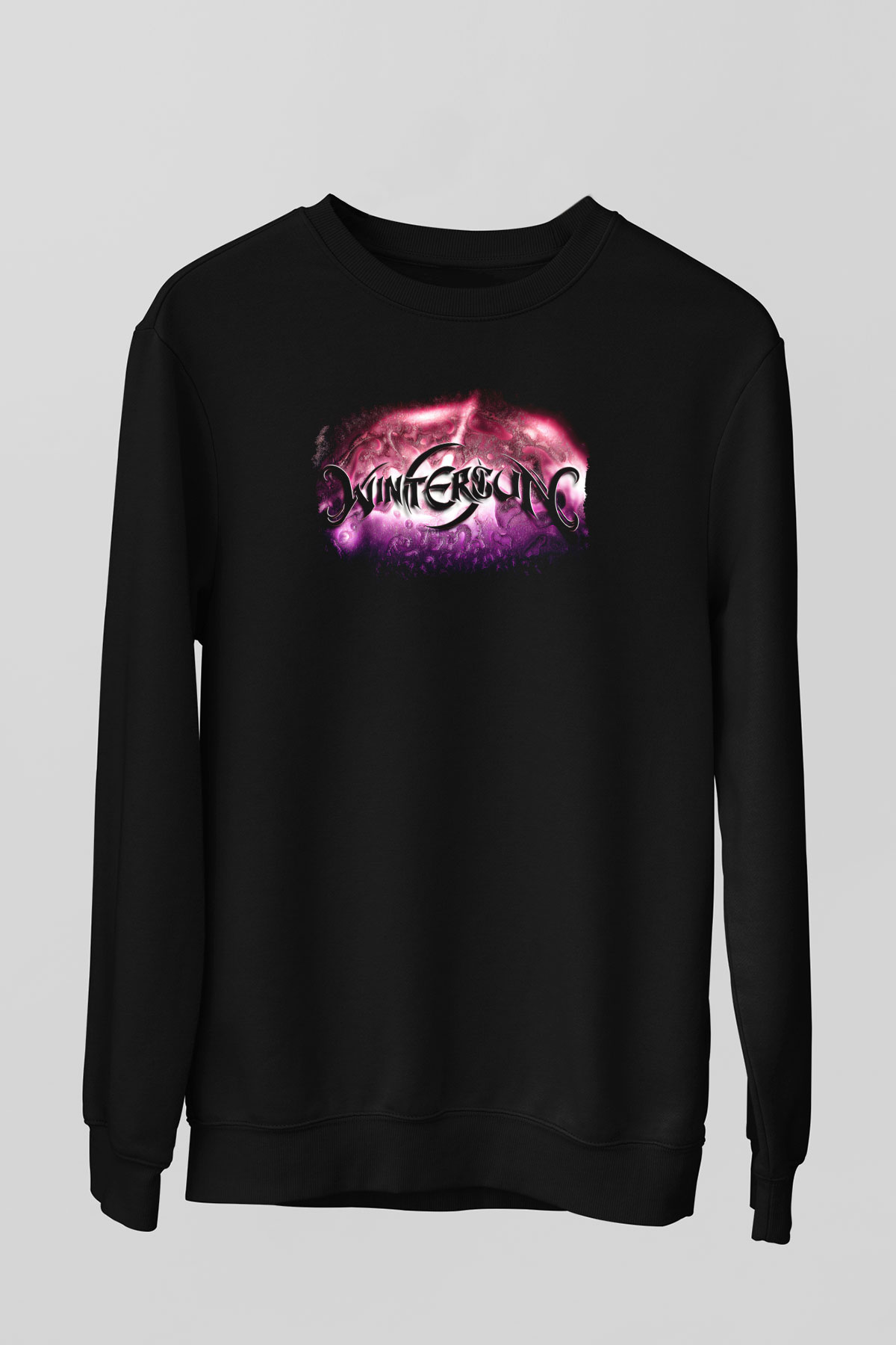 Wintersun Baskılı Unisex Siyah Sweatshirt