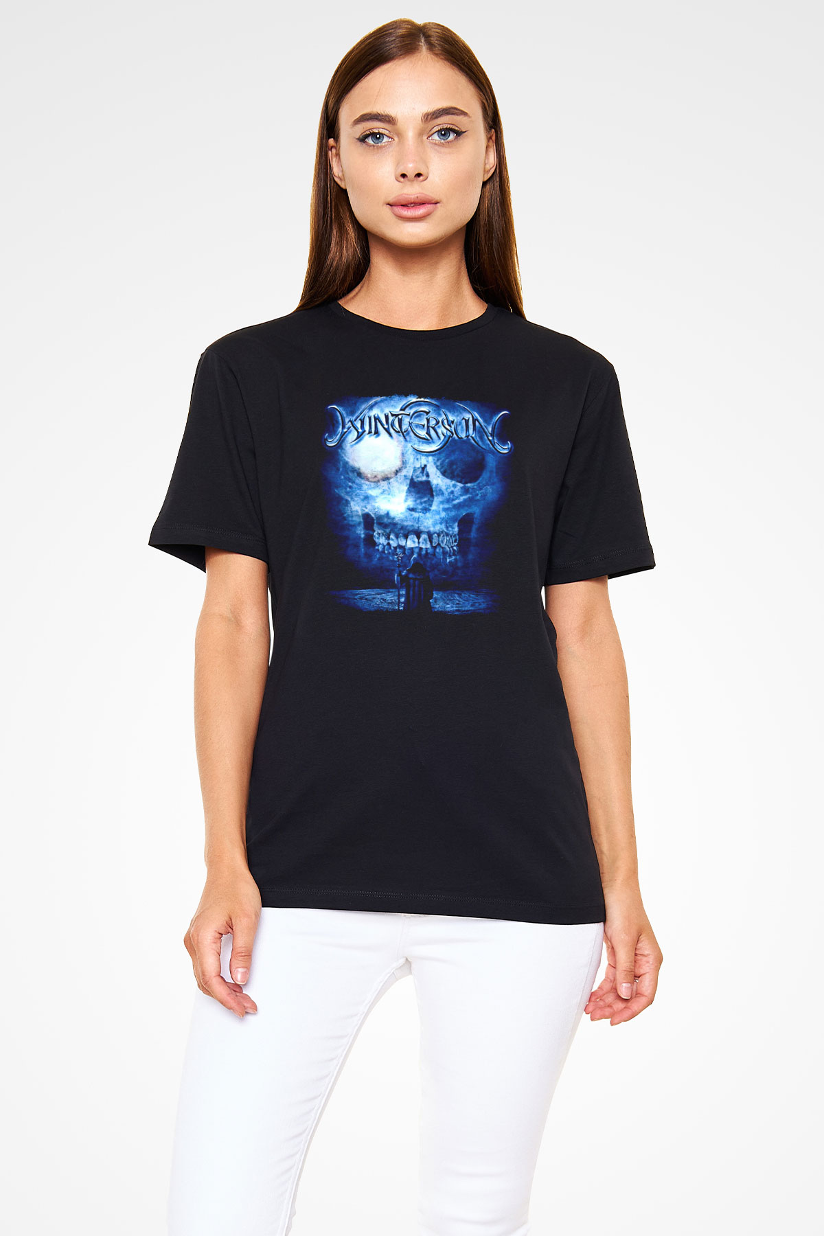 Wintersun Baskılı Unisex Siyah Tişört - Tshirt
