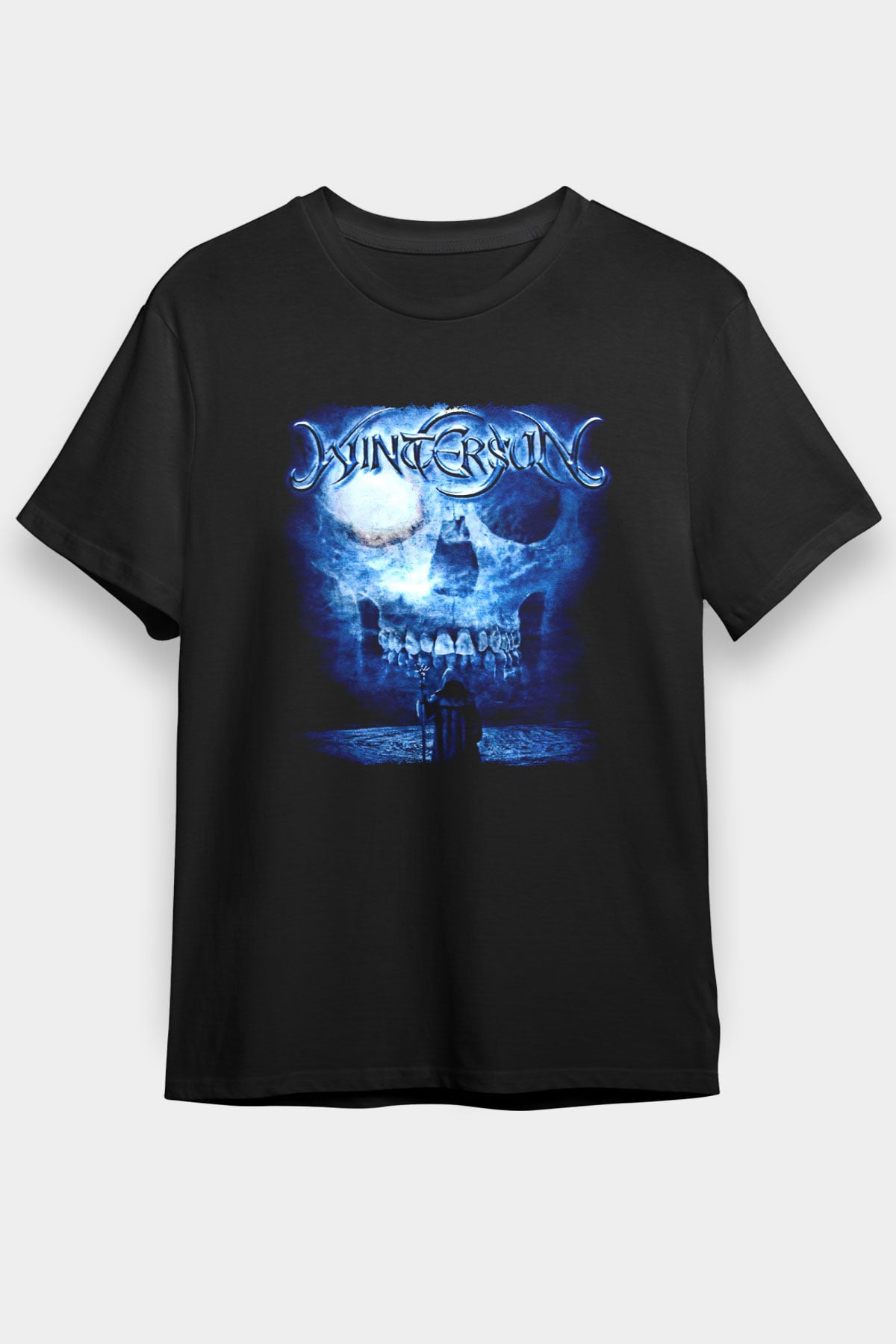 Wintersun Baskılı Unisex Siyah Tişört - Tshirt