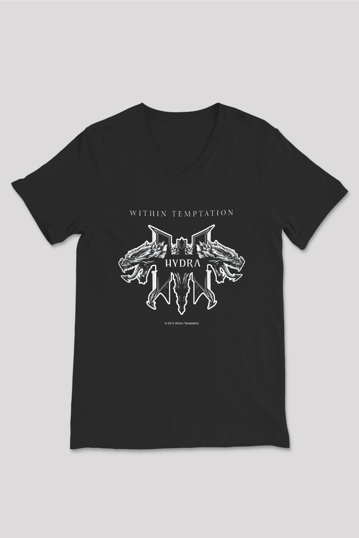 Within Temptation Siyah Unisex V Yaka Tişört T-Shirt