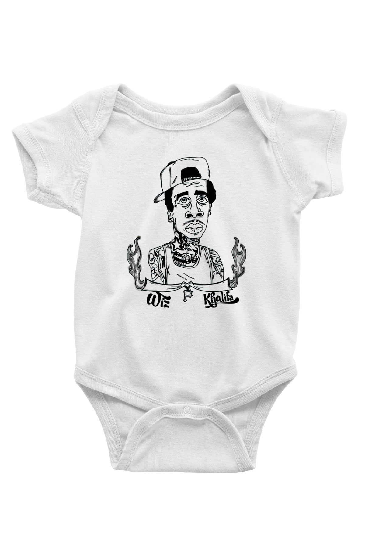 Wiz Khalifa Baskılı Beyaz Unisex Bebek Body - Zıbın