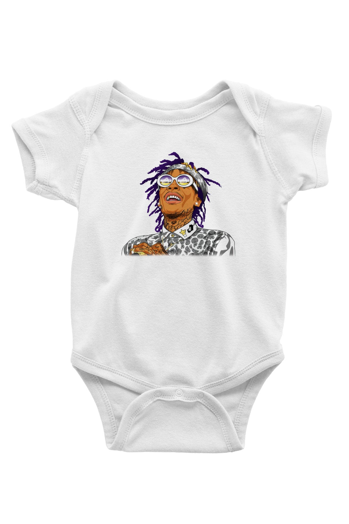 Wiz Khalifa Baskılı Beyaz Unisex Bebek Body - Zıbın