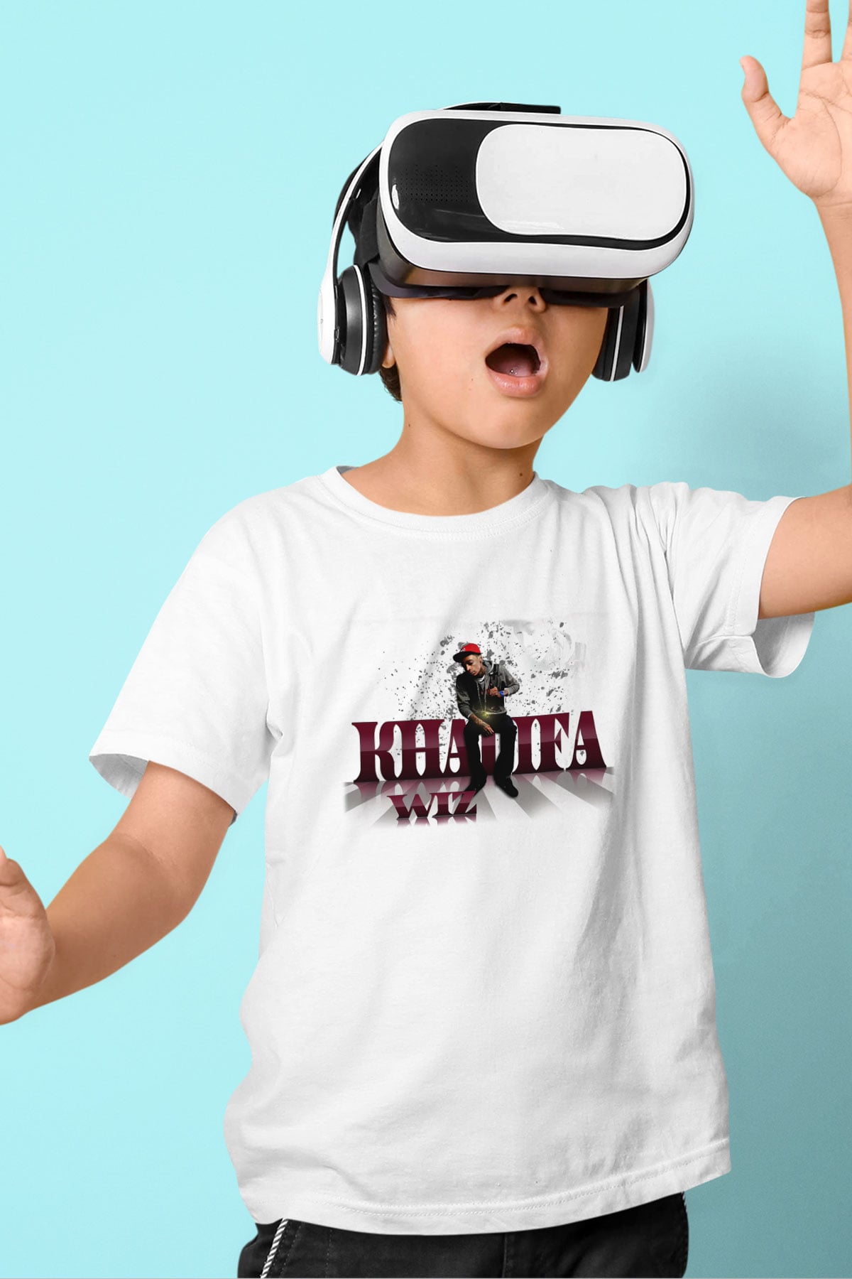 Wiz Khalifa Baskılı Beyaz Unisex Çocuk Tişört