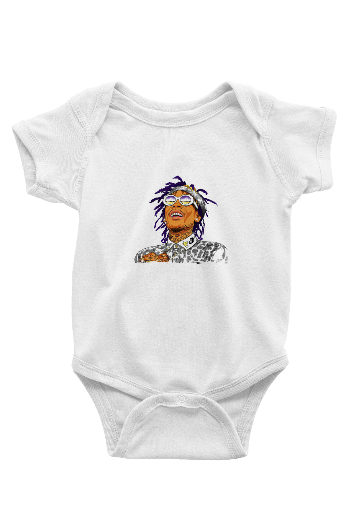 Wiz Khalifa Baskılı Unisex Beyaz Bebek Body - Zıbın