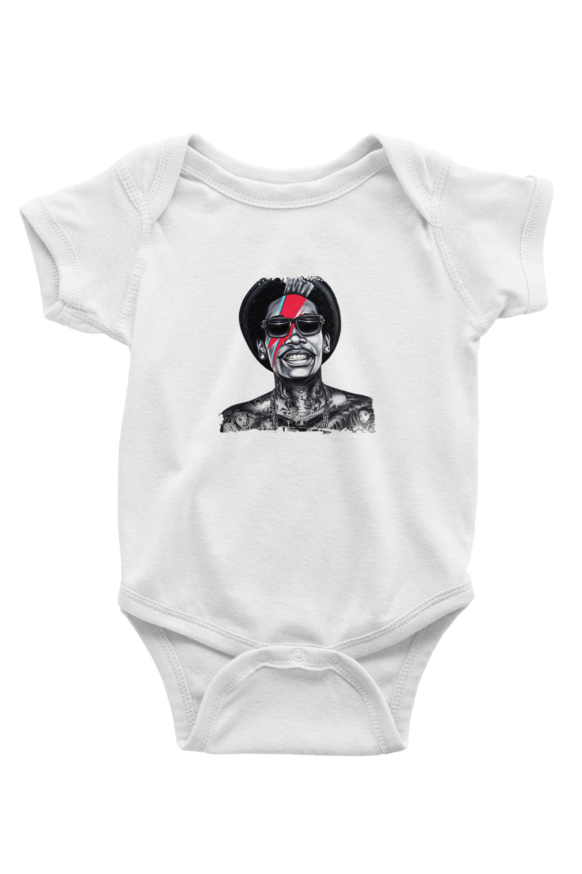 Wiz Khalifa Baskılı Unisex Beyaz Bebek Body - Zıbın