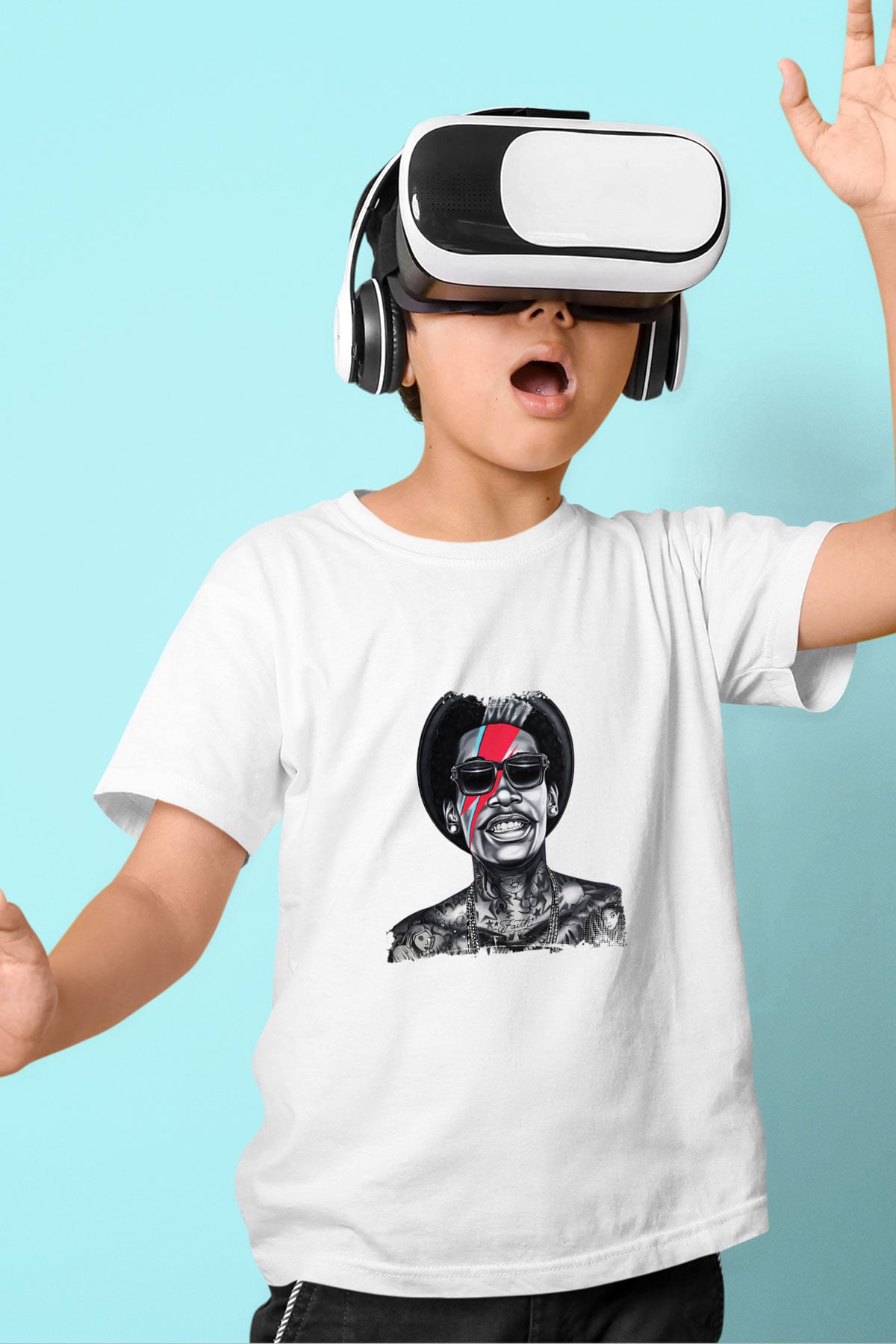 Wiz Khalifa Baskılı Unisex Beyaz Çocuk Tişört