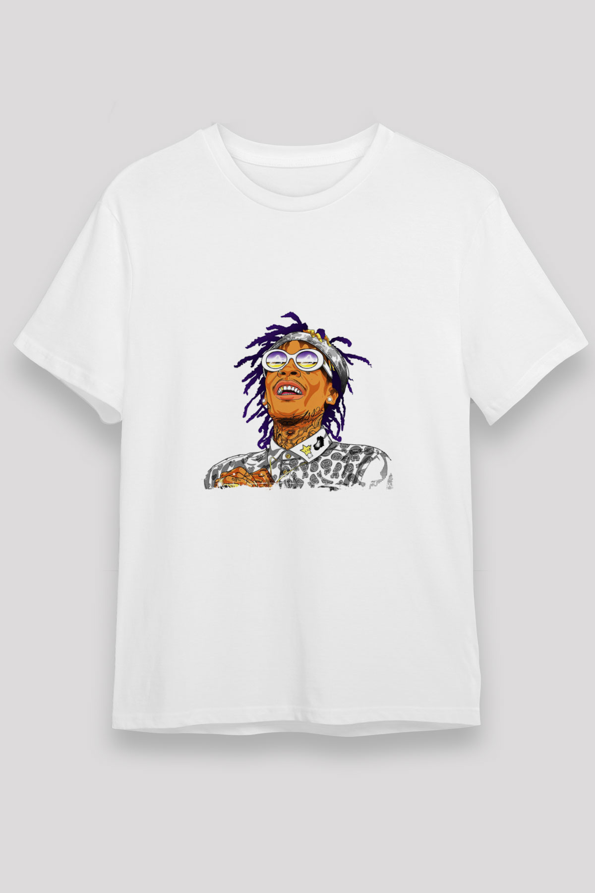 Wiz Khalifa Baskılı Unisex Beyaz Tişört