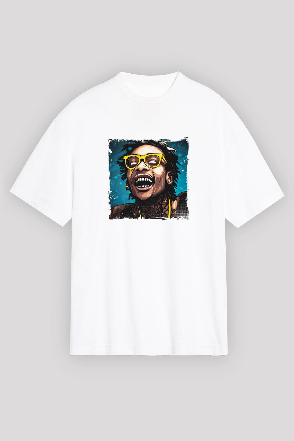 Wiz Khalifa Baskılı Unisex Beyaz Tişört