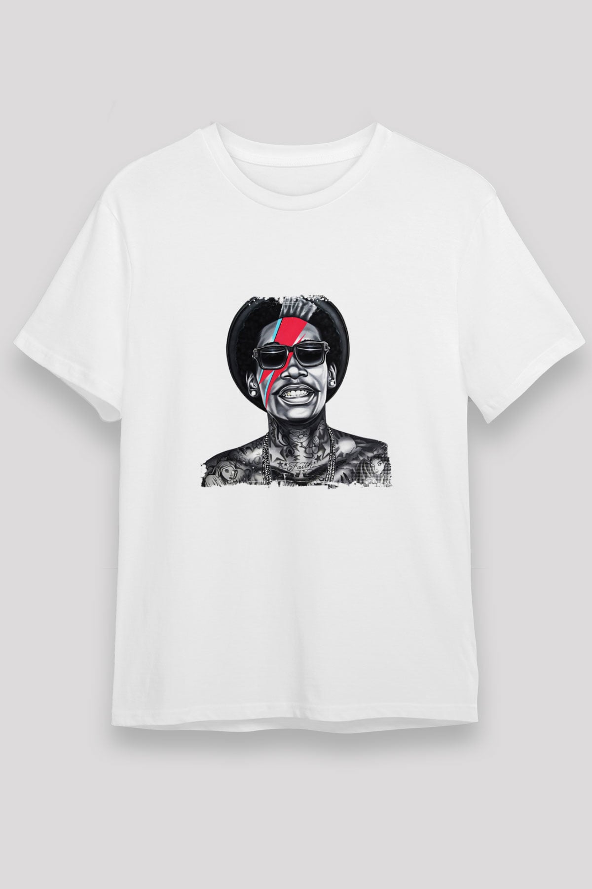 Wiz Khalifa Baskılı Unisex Beyaz Tişört