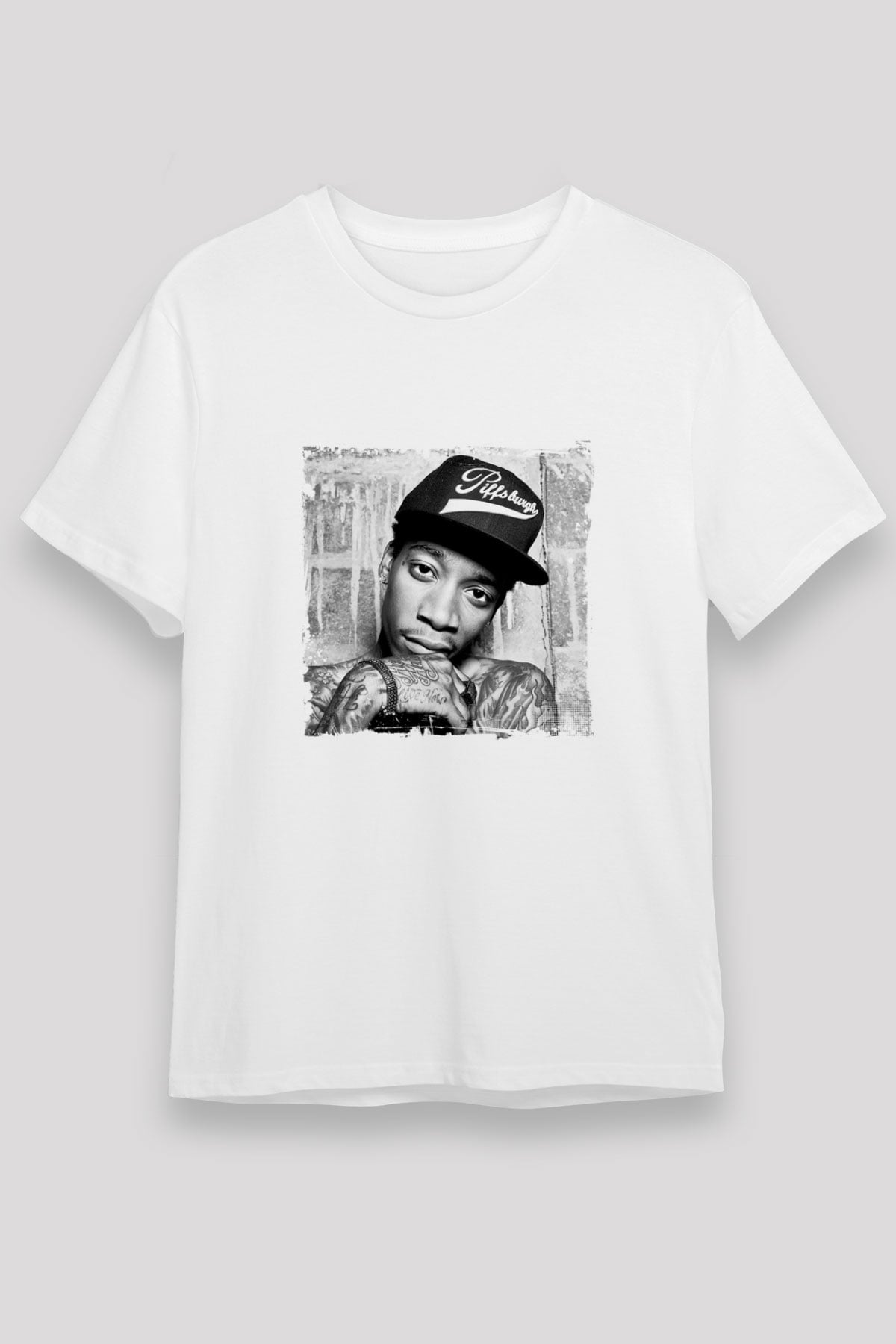 Wiz Khalifa Baskılı Unisex Beyaz Tişört