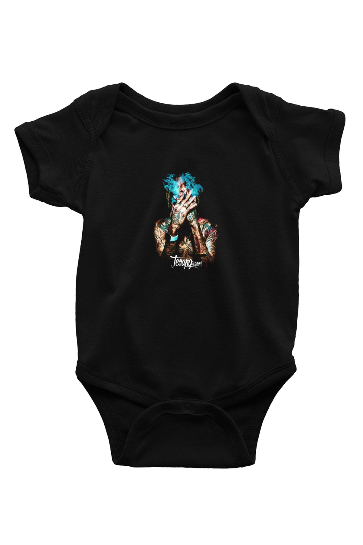 Wiz Khalifa Baskılı Unisex Siyah Bebek Body - Zıbın