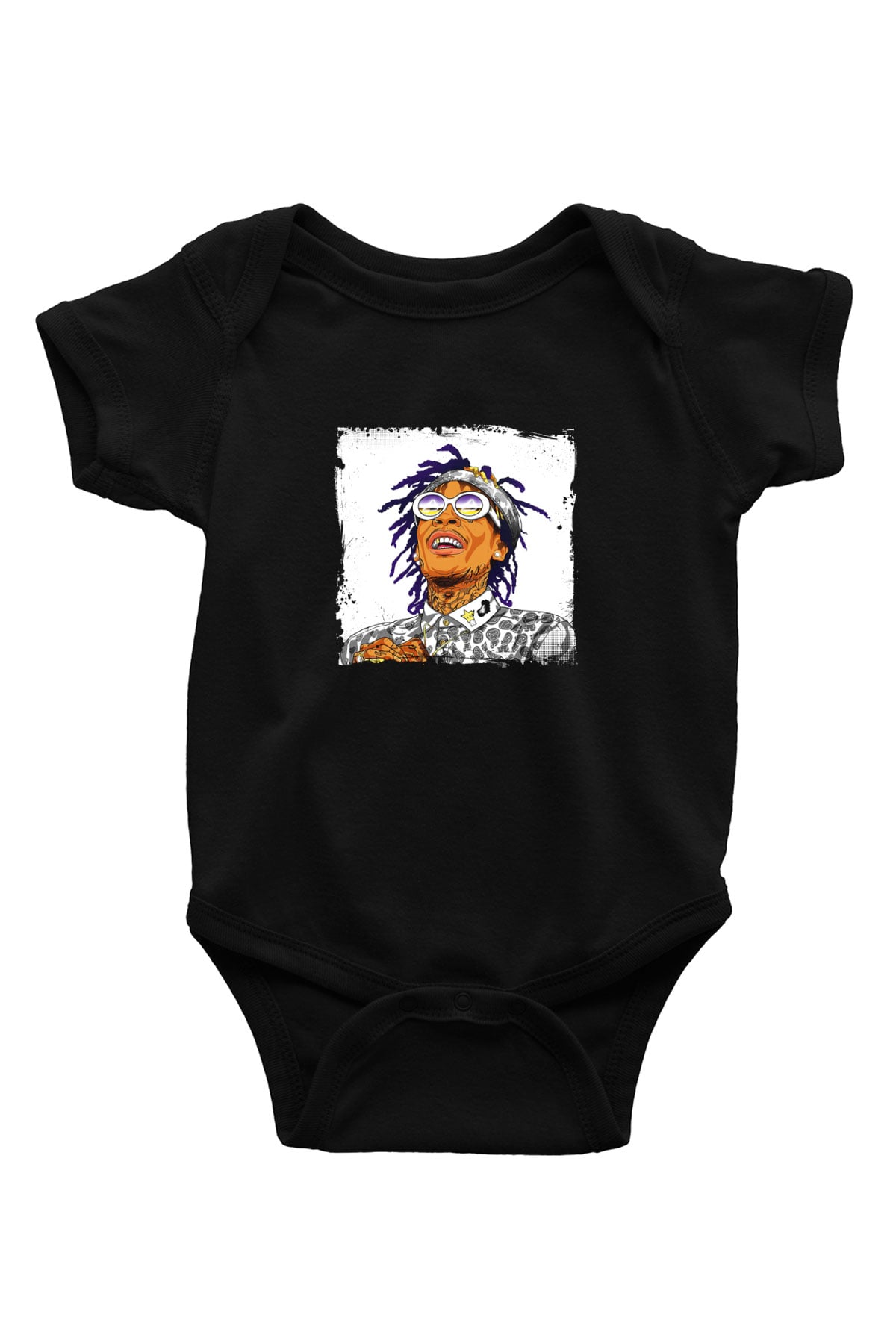 Wiz Khalifa Baskılı Unisex Siyah Bebek Body - Zıbın