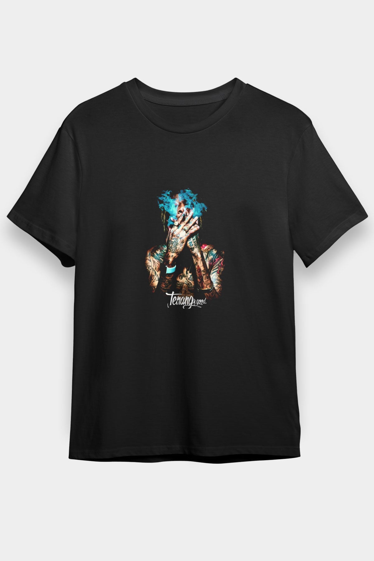 Wiz Khalifa Baskılı Unisex Siyah Tişört