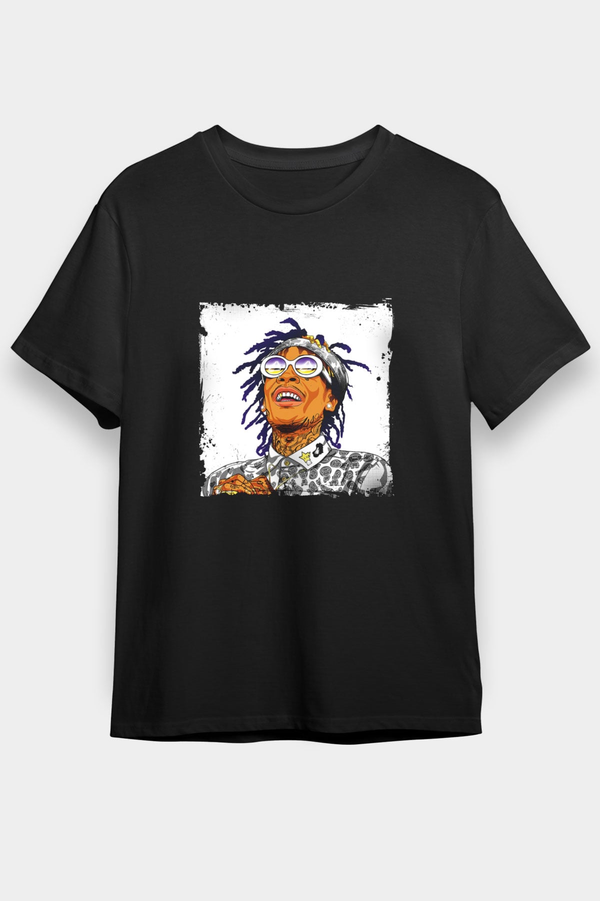 Wiz Khalifa Baskılı Unisex Siyah Tişört