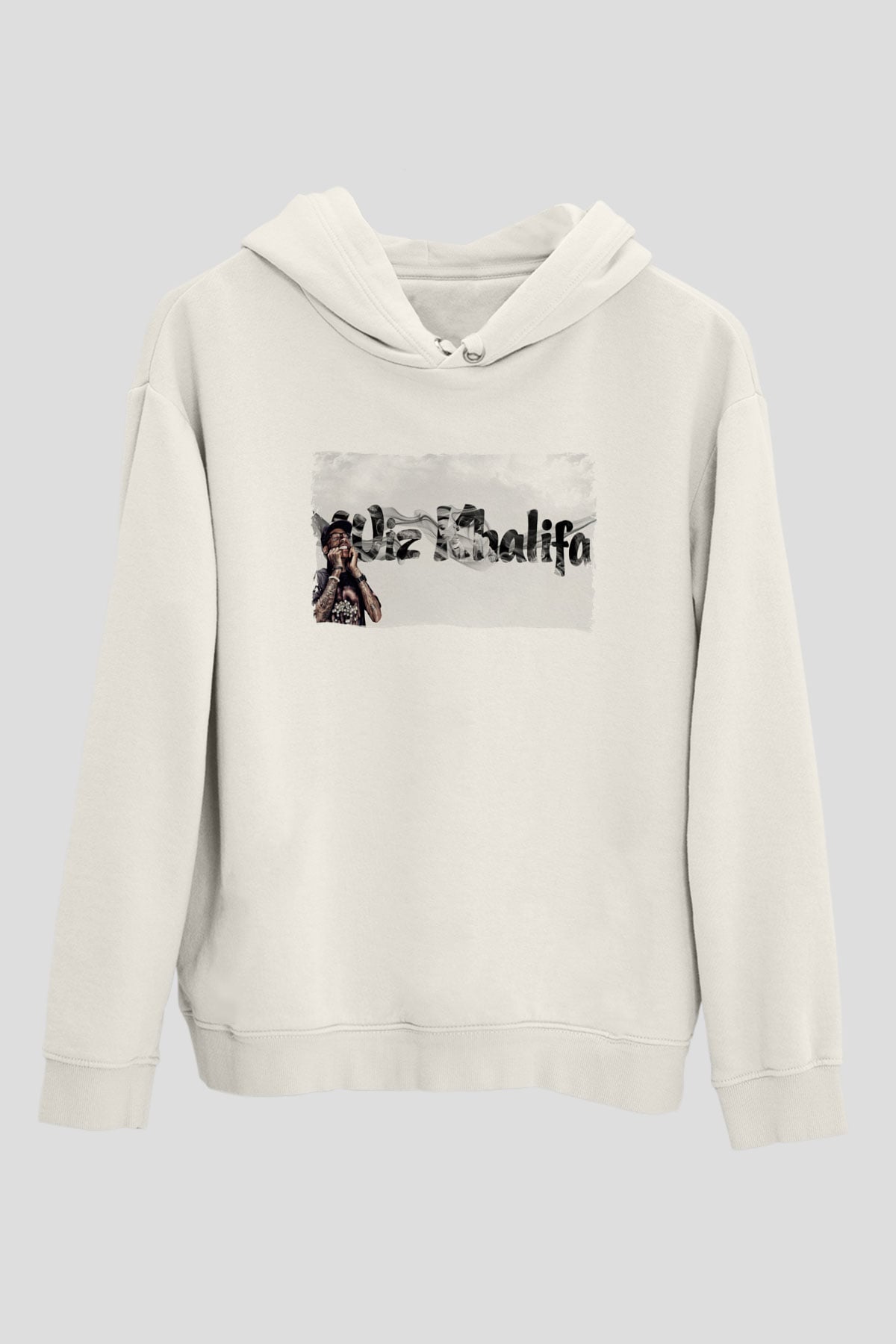 Wiz Khalifa Beyaz Unisex Kapüşonlu Sweatshirt