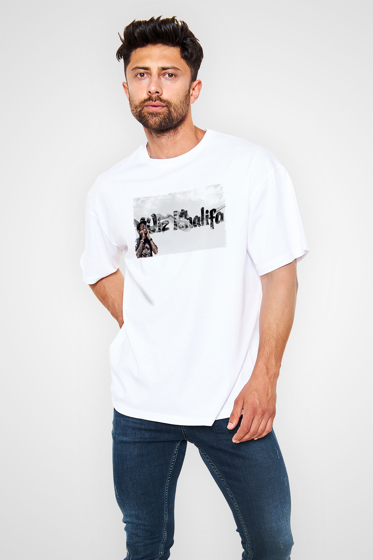 Wiz Khalifa Beyaz Unisex Tişört T-Shirt - TişörtFabrikası