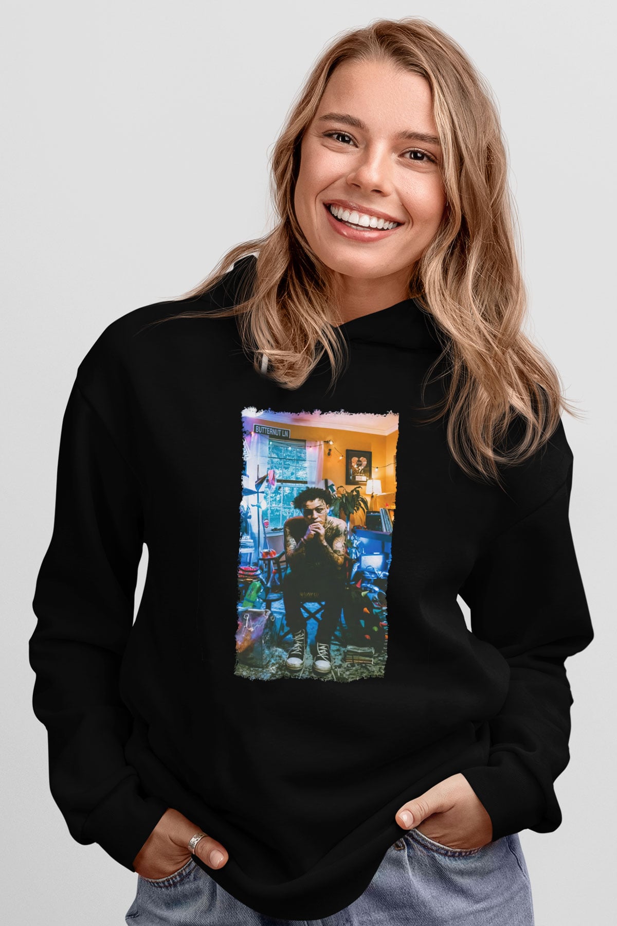 Wiz Khalifa Siyah Unisex Kapüşonlu Sweatshirt