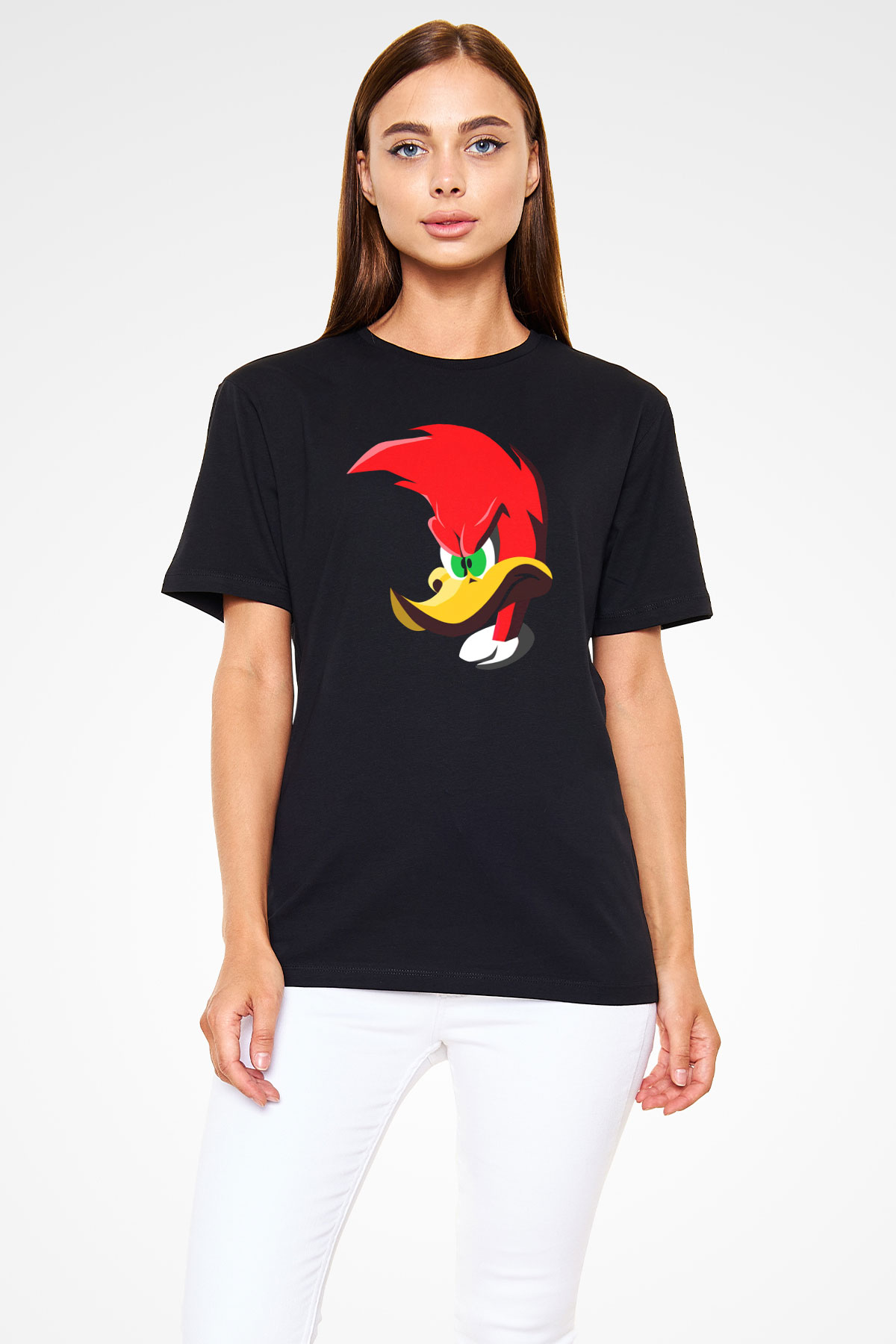 Woody Woodpecker Siyah Unisex Tişört