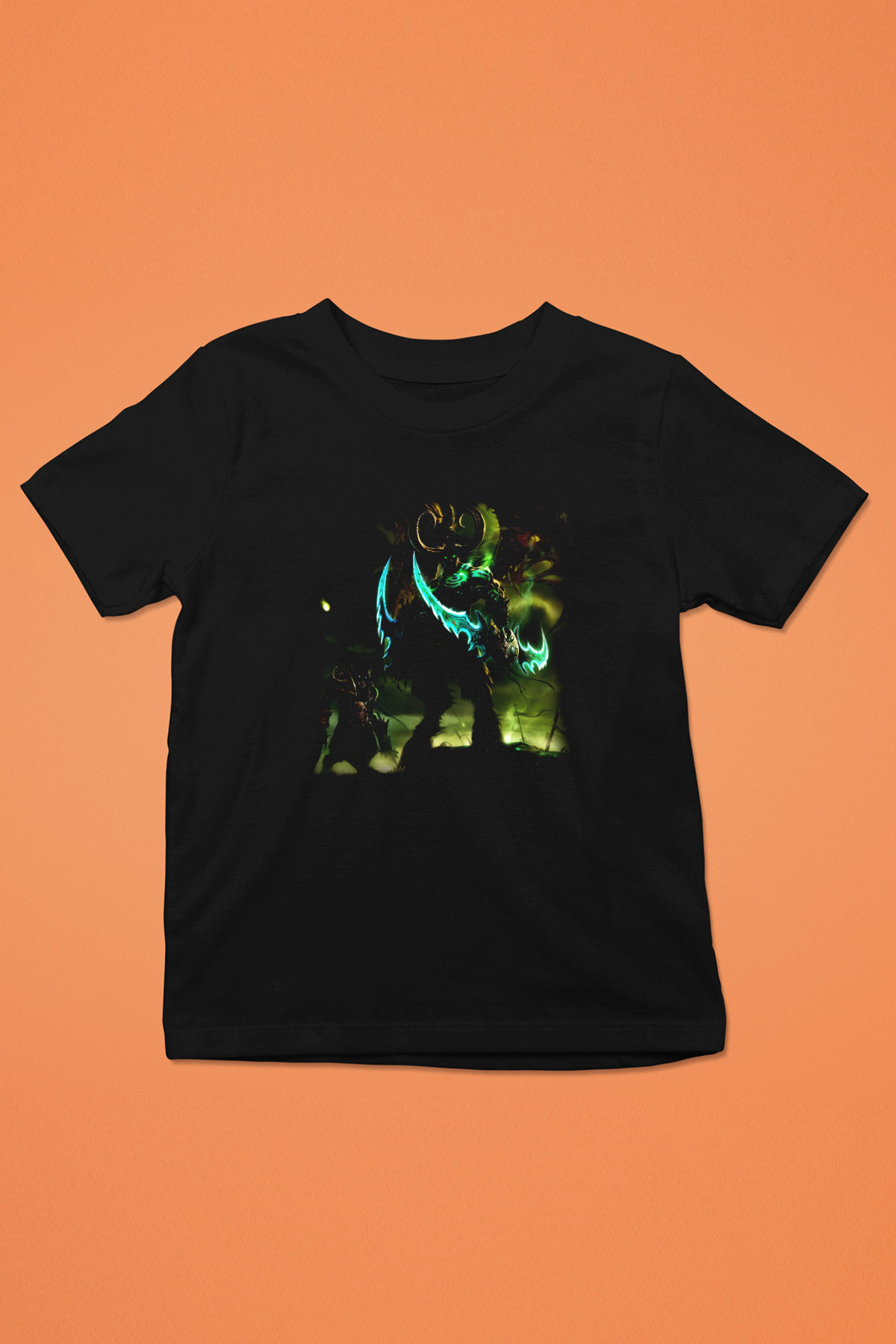 World of Warcraft Baskılı Siyah Unisex Çocuk Tişört
