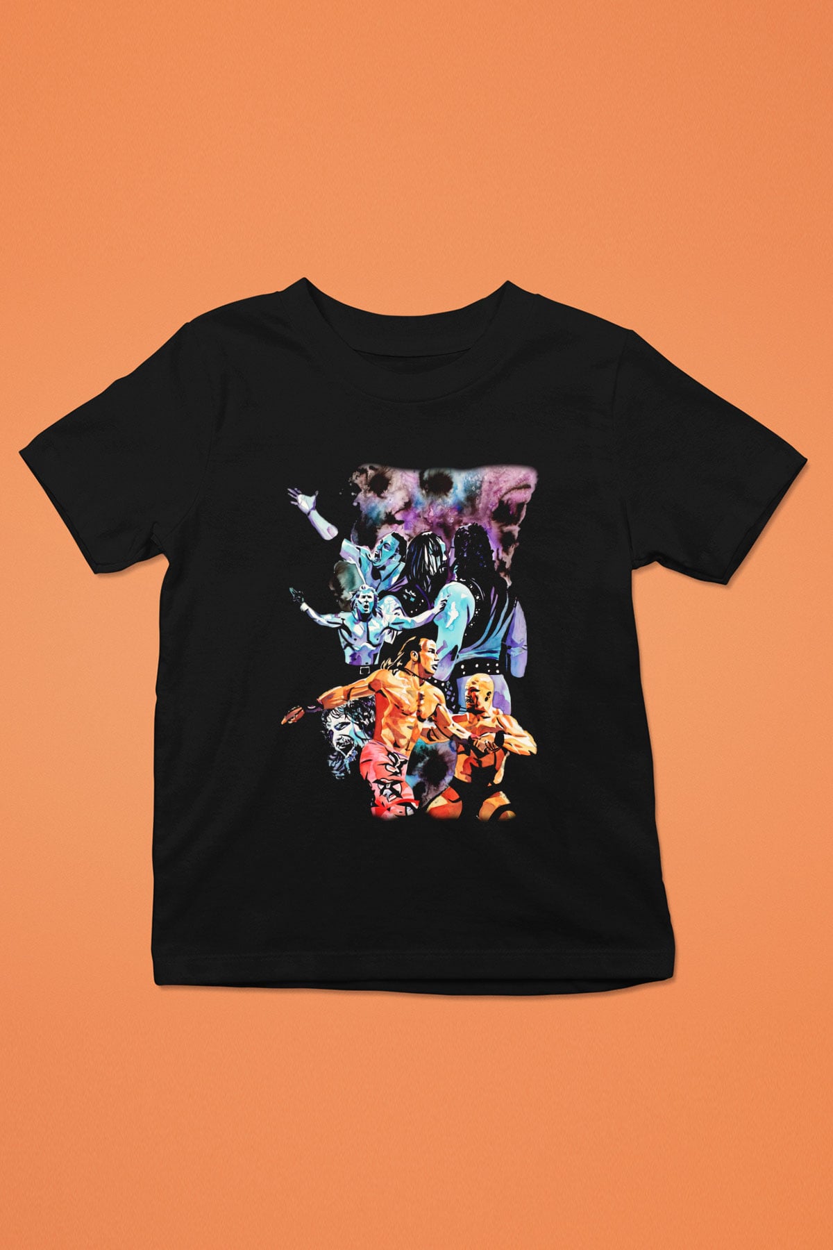 WrestleMania Baskılı Siyah Unisex Çocuk Tişört