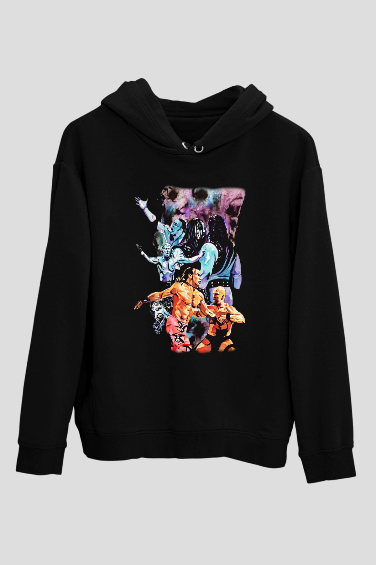 WrestleMania Siyah Unisex Kapüşonlu Sweatshirt