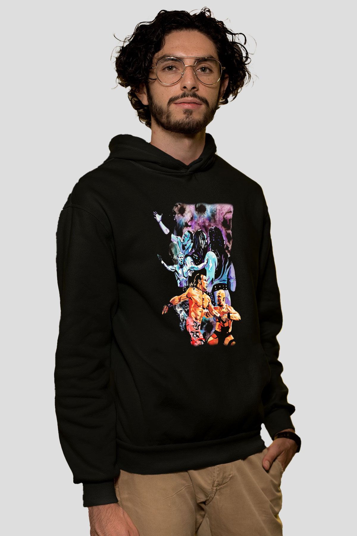 WrestleMania Siyah Unisex Kapüşonlu Sweatshirt