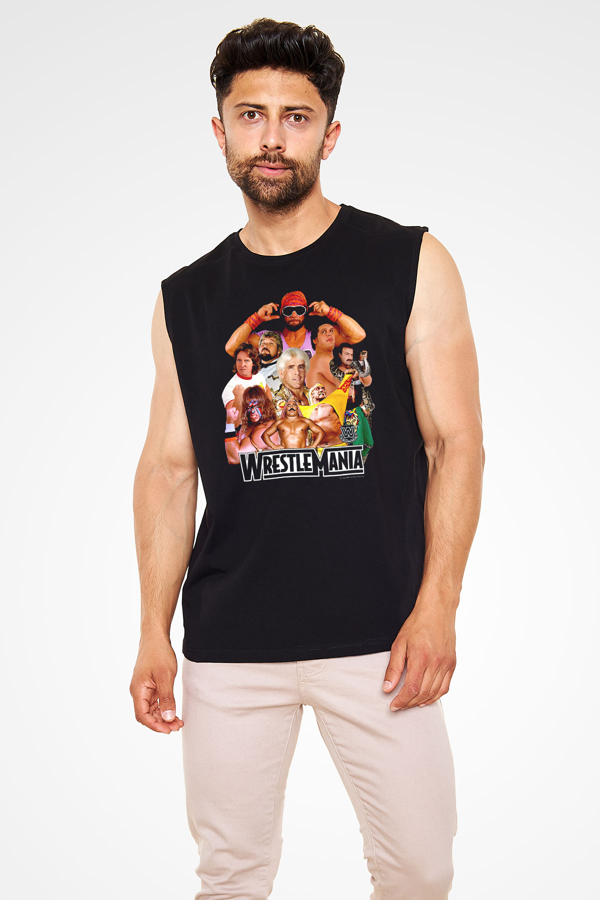 WrestleMania Siyah Unisex  Kolsuz Tişört