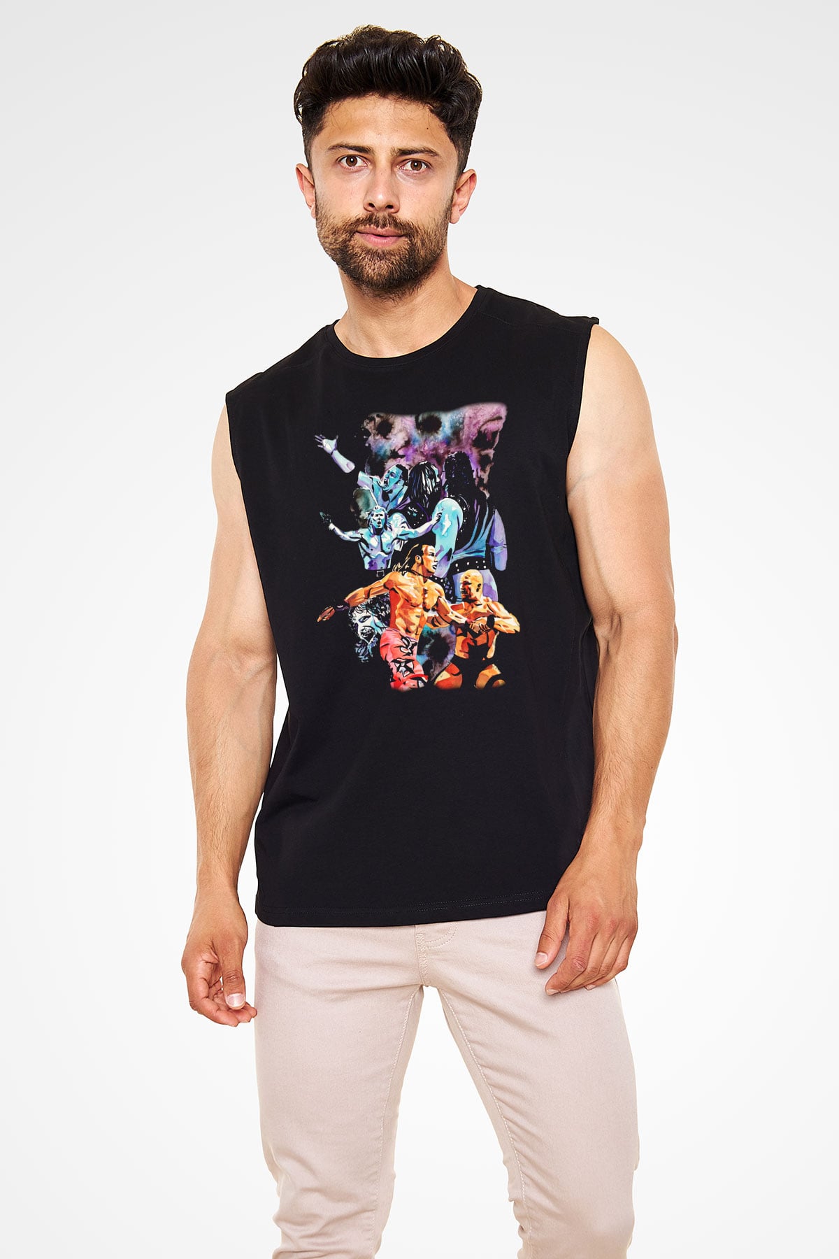 WrestleMania Siyah Unisex Kolsuz Tişört