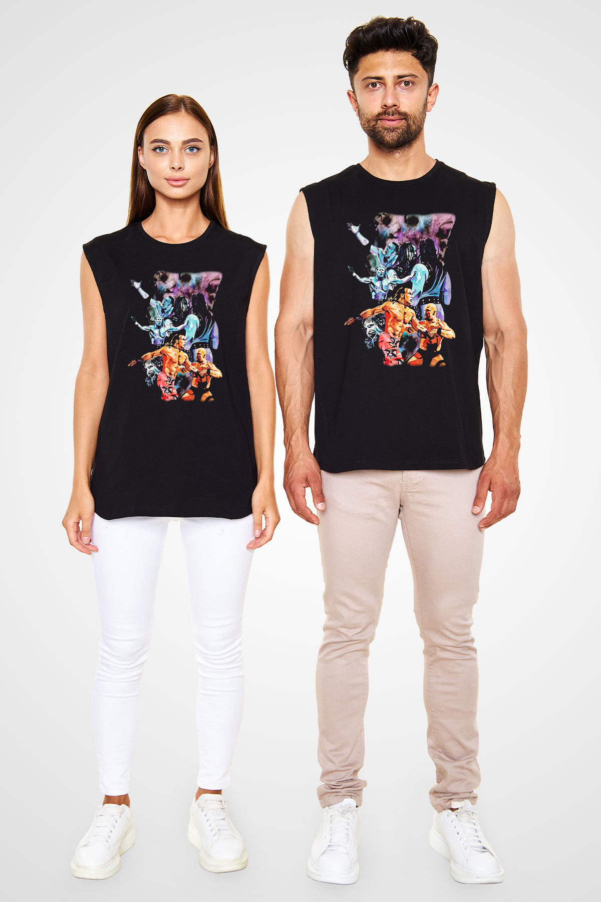 WrestleMania Siyah Unisex Kolsuz Tişört