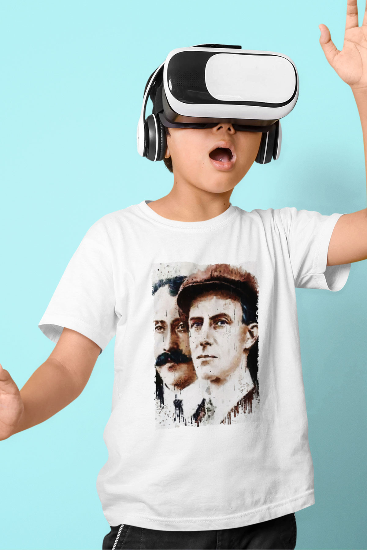 Wright Kardeşler Baskılı Unisex Beyaz Çocuk Tişörtü - Tshirt