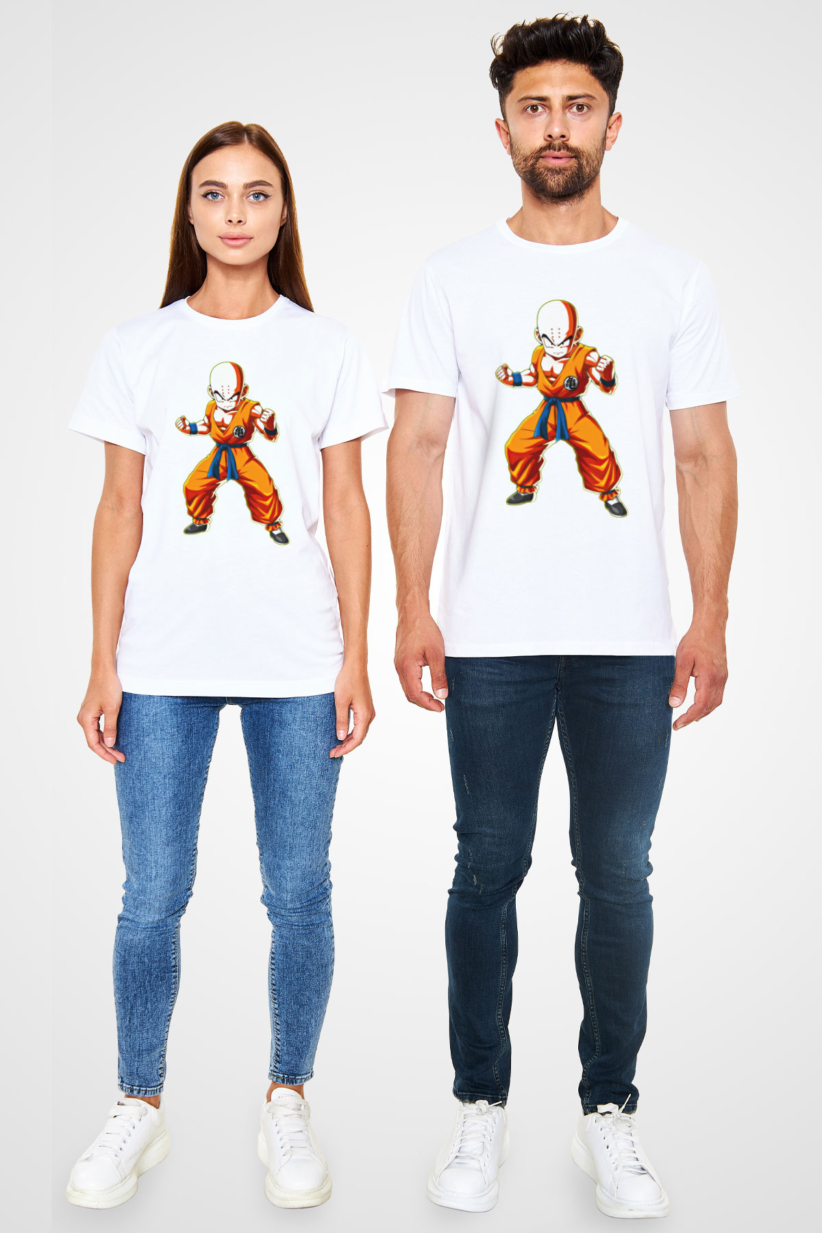 Wushu Baskılı Unisex Beyaz Tişört - Tshirt