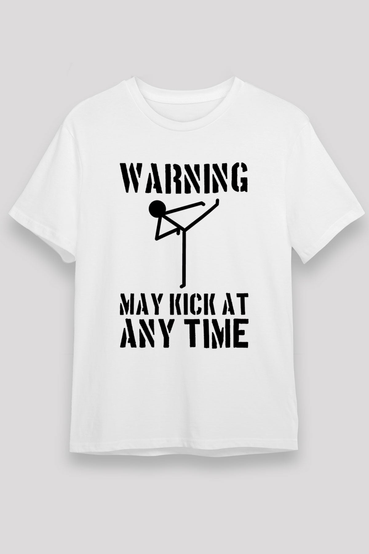 Wushu Baskılı Unisex Beyaz Tişört - Tshirt