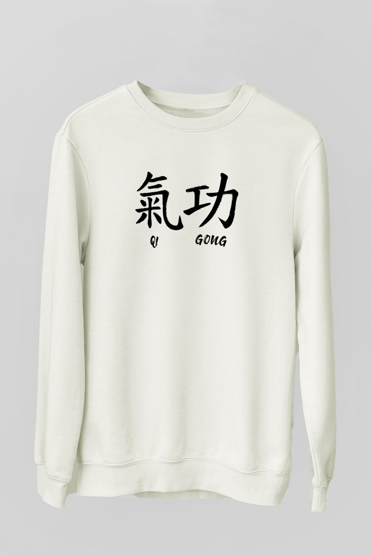 Wushu Baskılı Unisex Ekru Sweatshirt